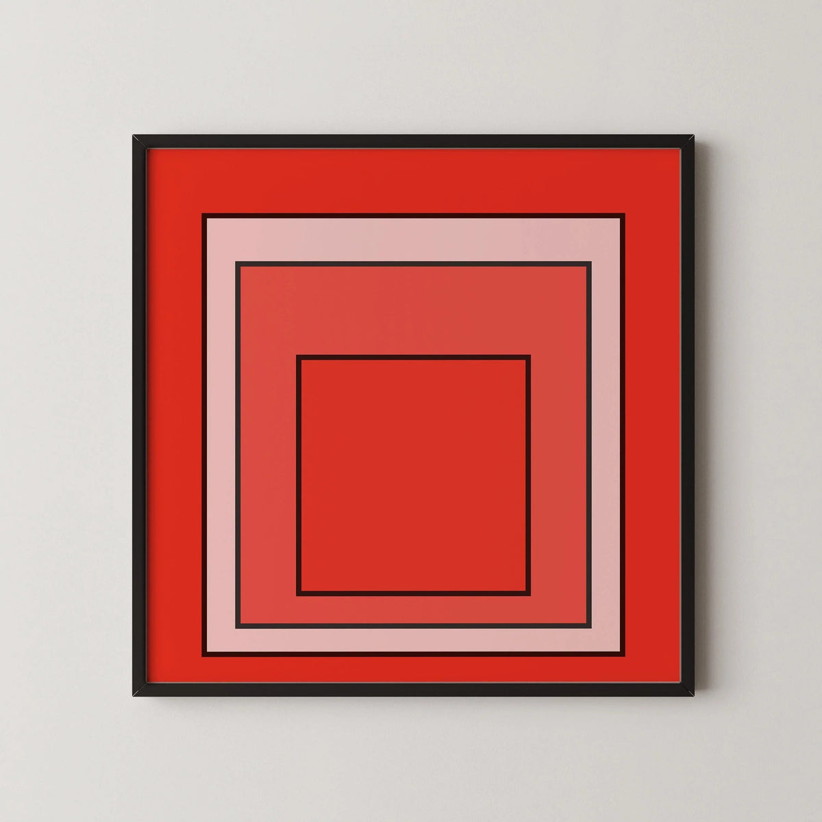 Josef Albers Inspired ‚ Metro‚Äô Homage to the Square Giclee Print: Mid-Century Modern Orange Art (1x1)