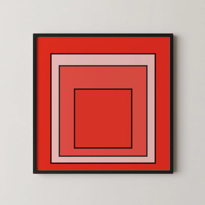 Josef Albers Inspired ‚ Metro‚Äô Homage to the Square Giclee Print: Mid-Century Modern Orange Art (1x1)