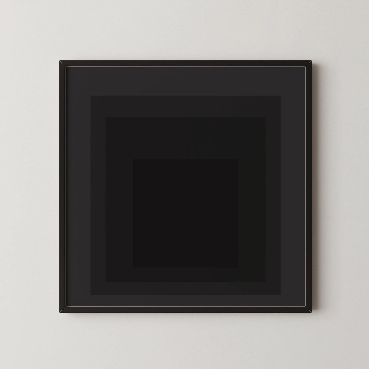 Estampe Giclée « Angel » inspirée de Josef Albers : Art moderne du milieu du siècle, Hommage noir au Carré
