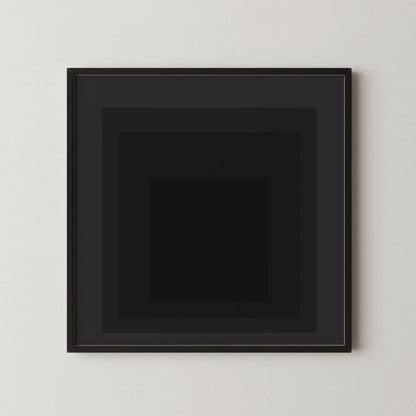 Estampe Giclée « Angel » inspirée de Josef Albers : Art moderne du milieu du siècle, Hommage noir au Carré