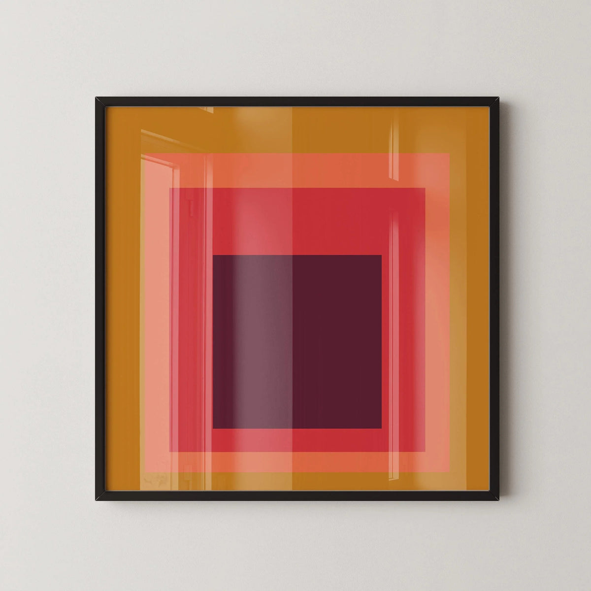 Inspired by Josef Albers 'Split Peach' Giclee Print: Mid-Century Modern Art 'Homage to the Square'