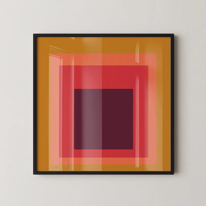 Inspired by Josef Albers 'Split Peach' Giclee Print: Mid-Century Modern Art 'Homage to the Square'