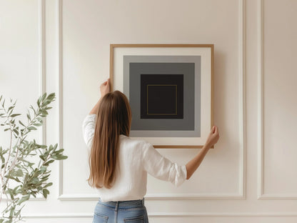 Josef Albers Inspired Homage to the Square Giclee Print: Mid-Century Modern Art (1x1)