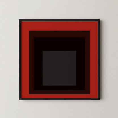 Impression Giclée « Sly » inspirée par Josef Albers : Art de carré rouge du milieu du siècle moderne (1x1)
