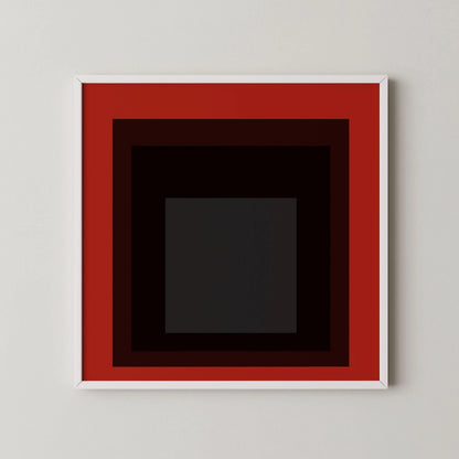 Impression Giclée « Sly » inspirée par Josef Albers : Art de carré rouge du milieu du siècle moderne (1x1)