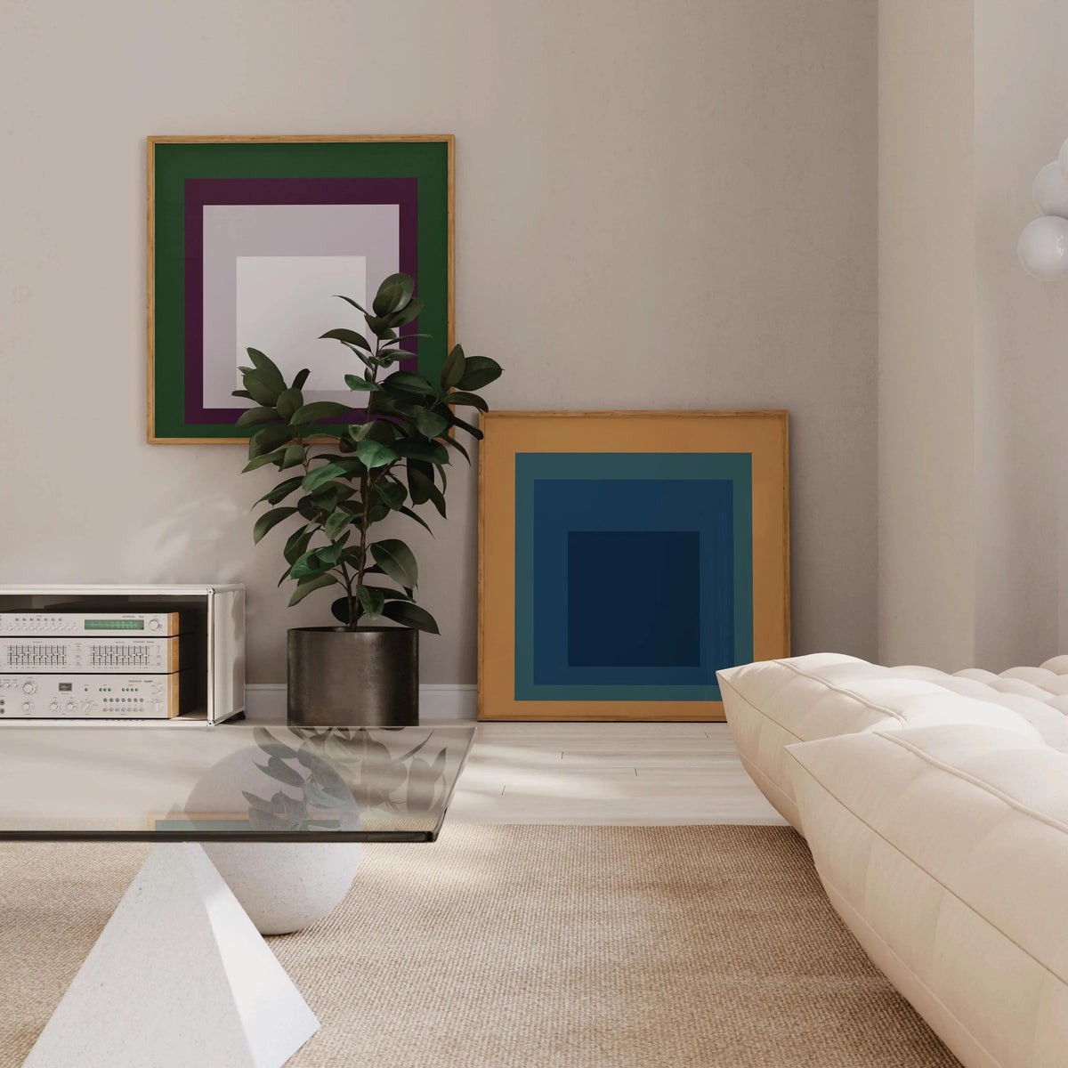 Josef Albers Inspired Homage to the Square Print Set: Mid-Century Modern Art
