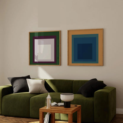 Josef Albers Inspired Homage to the Square Print Set: Mid-Century Modern Art