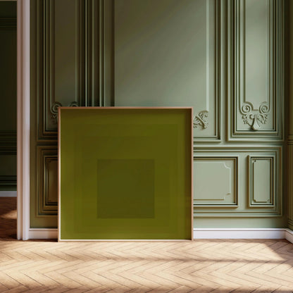 Impression Giclée « Hommage au Carré » inspirée de Josef Albers, Art Mid-Century Moderne Vert Olive