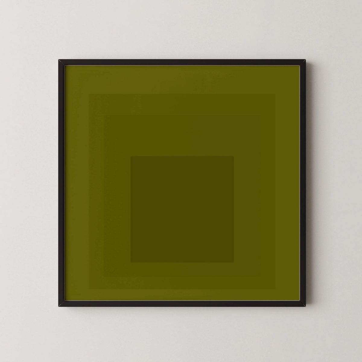 Impression Giclée « Hommage au Carré » inspirée de Josef Albers, Art Mid-Century Moderne Vert Olive