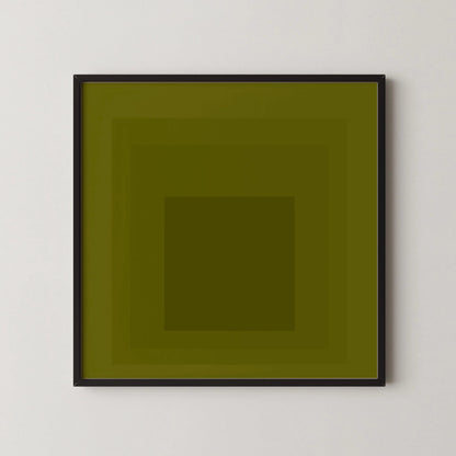 Impression Giclée « Hommage au Carré » inspirée de Josef Albers, Art Mid-Century Moderne Vert Olive