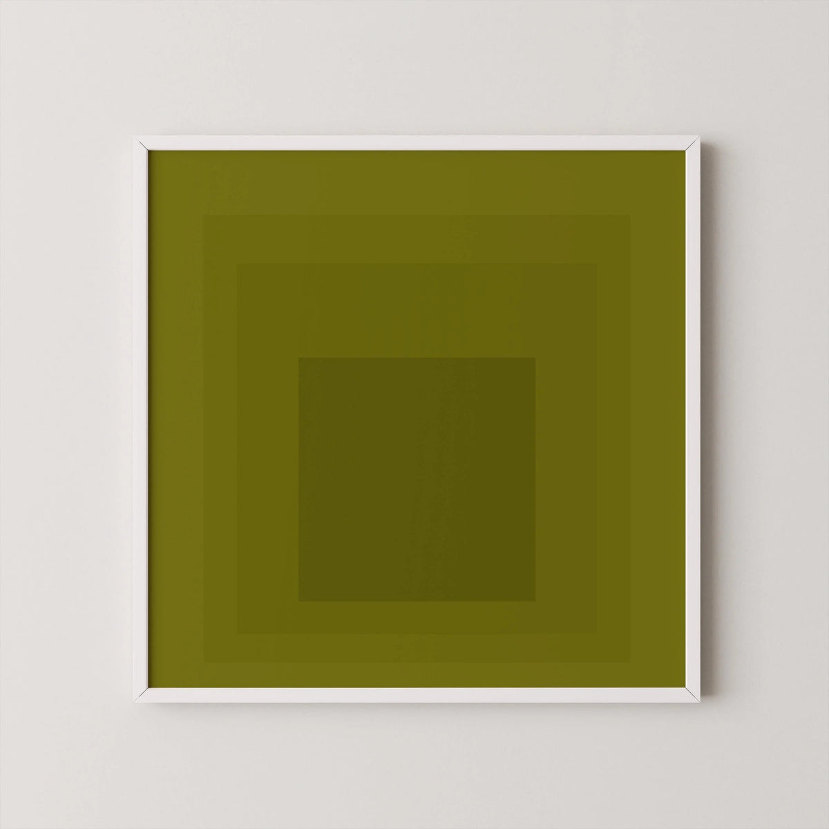 Impression Giclée « Hommage au Carré » inspirée de Josef Albers, Art Mid-Century Moderne Vert Olive