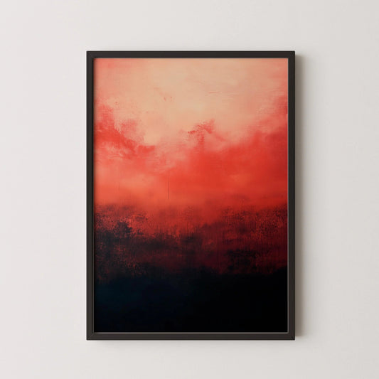 D'après Mark Rothko - Noir et Rouge (Colour Field : IA) | Art abstrait moderne (Disponible encadré à la main ou non encadré)