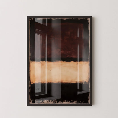 Impression d'Art Abstrait Style Rothko : Champ de Couleur Beige, Marron, Noir