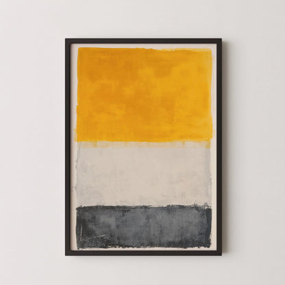 After Mark Rothko - White Yellow and Dark Grey (Colour Field: AI) | Modern Abstract Art (Available handframed or unframed)