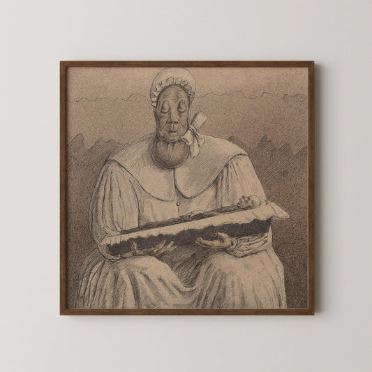 Estampe surréaliste d'Alfred Kubin : Dessin symboliste, Giclée monochrome