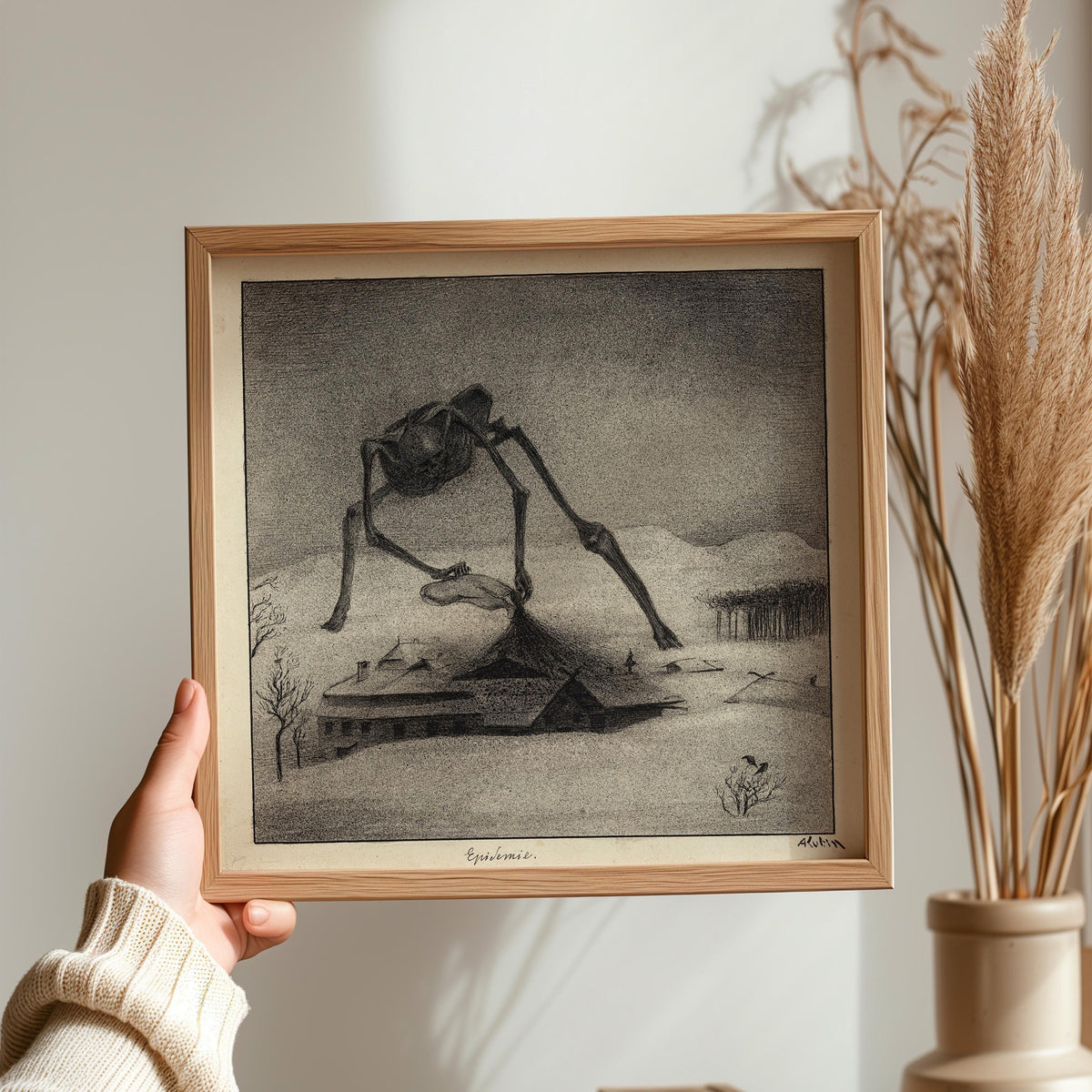 Alfred Kubin - The Plague | Famous Surreal Symbolist Monochrome Sketch Art (available handframed or unframed) 1x1