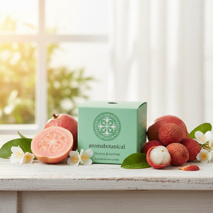 Mini Guava Lychee Candle with Exotic Scent by Aromabotanical
