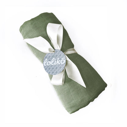 Mousseline en bambou pour bébé – Kaki