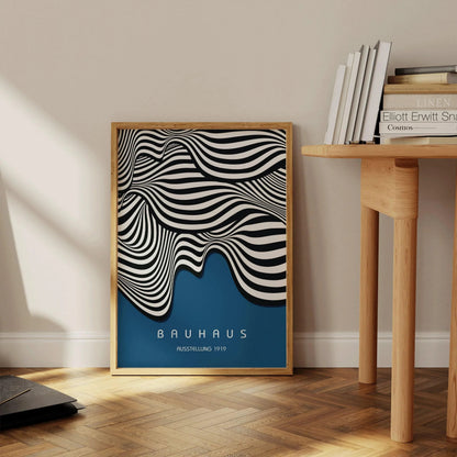 Affiche d'art Bauhaus Waves : Poster Giclée Moderne du Milieu du Siècle