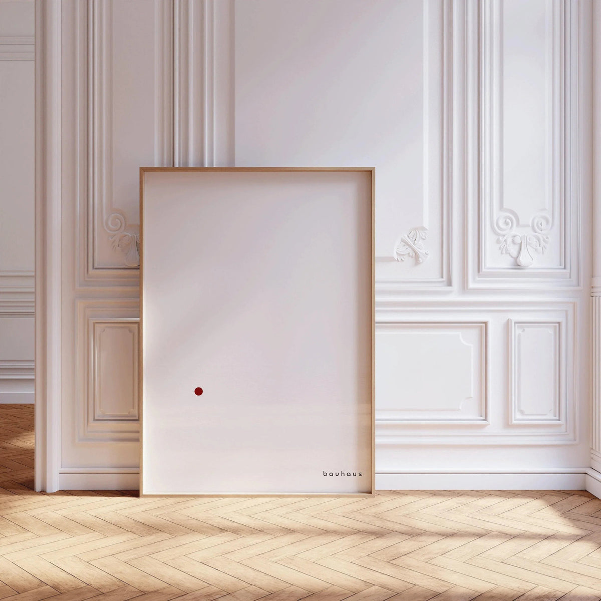 Affiche Bauhaus - Der Punkt (Le Point) IMPRESSION | Impression d'art minimaliste du milieu du siècle en blanc et rouge (disponible encadrée)