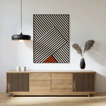 Affiche Bauhaus - Imprimé à rayures | Impression d'art moderne du milieu du siècle (disponible encadrée à la main ou non encadrée)