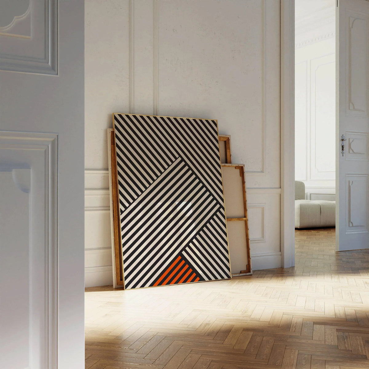 Affiche Bauhaus - Imprimé à rayures | Impression d'art moderne du milieu du siècle (disponible encadrée à la main ou non encadrée)