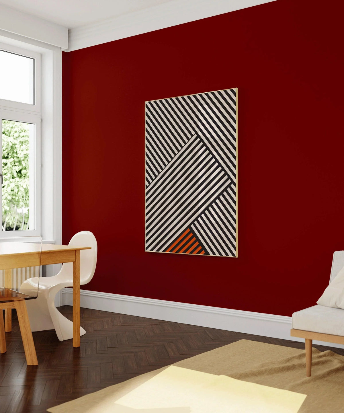 Affiche Bauhaus - Imprimé à rayures | Impression d'art moderne du milieu du siècle (disponible encadrée à la main ou non encadrée)