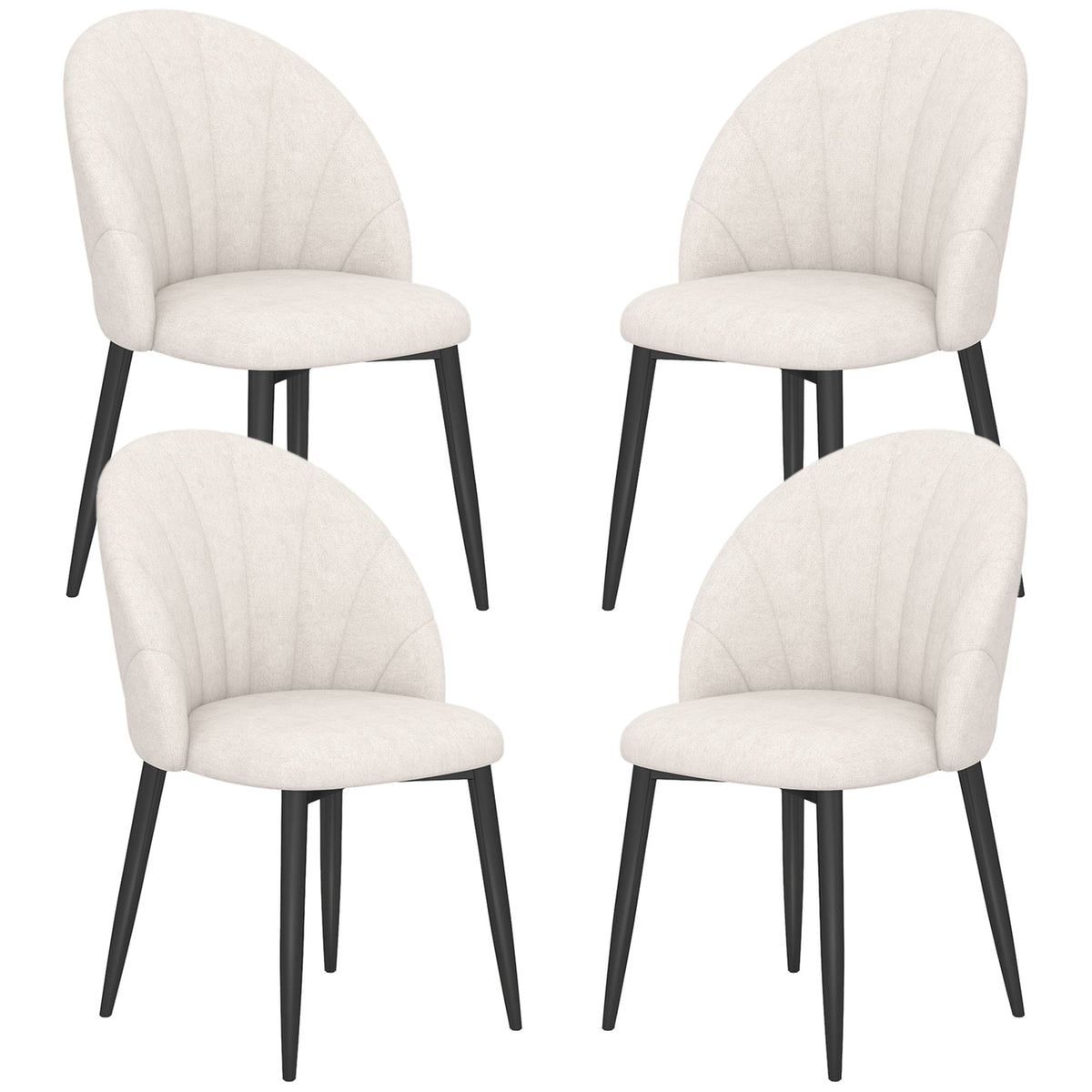 Skylar Modern Dining Chairs Set of 4-Cream White