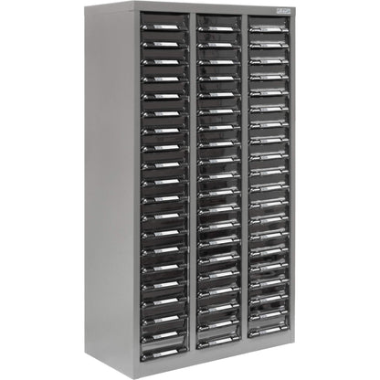 KPC-300 Parts Cabinet, Galvanized Steel, 60 Drawers, 21-3/10" x 10-2/5" x 36-9/10", Grey