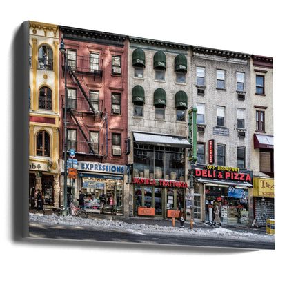 Colourful New York Storefront Street Scene Canvas Wall Art | A cold day in NY