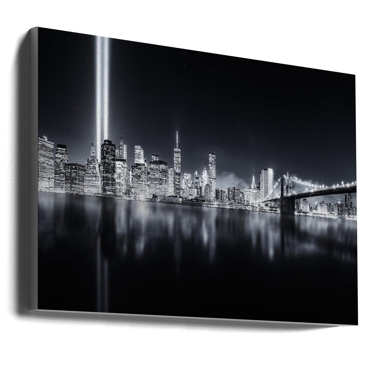 Unforgettable 9-11 | Manhattan Skyline Black & White Canvas Wall Art
