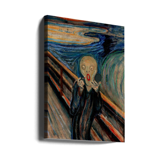 Expressive Screaming Figure Art Reworking Canvas Wall Art | Screaming Make Up