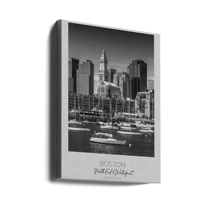 Black and White Boston North End Waterfront Canvas Wall Art | BOSTON Skyline North End & Waterfront
