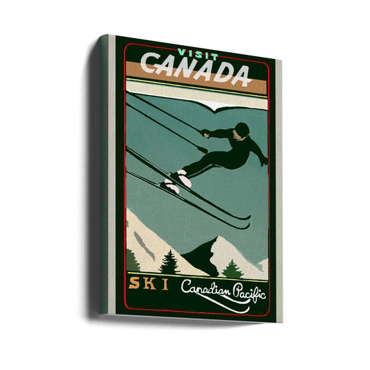 Décoration murale Tourisme d'hiver : Affiche vintage Ski Canada