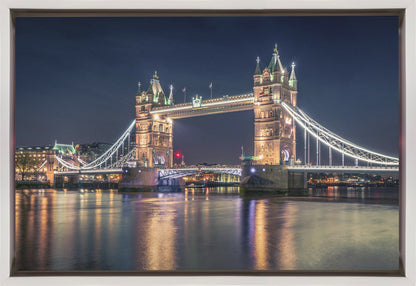 London Tower Bridge Illuminated at Night Canvas Wall Art