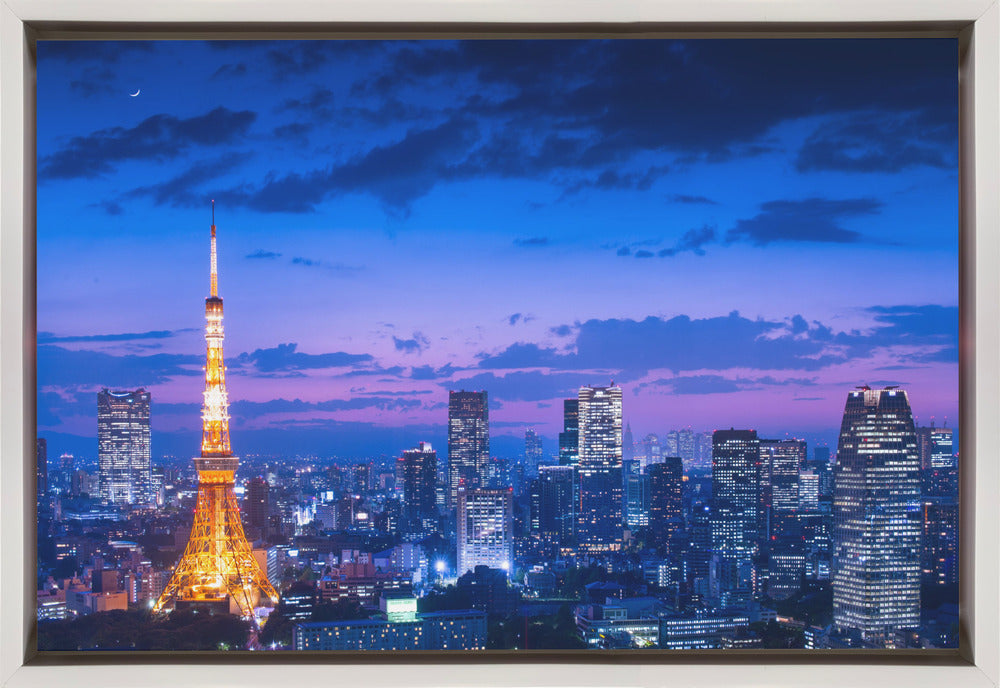 Tokyo Tower Blue Hour Skyline Canvas Wall Art | Tokyo night view