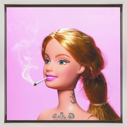 Pink Fashion Doll Pop Art Portrait Canvas Wall Art | Girl Grown Up