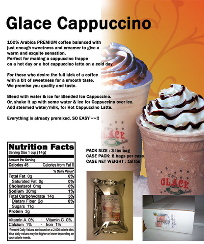 Cappuccino (Iced Capp, Iced Cappuccino, Iced Coffee) 4 in 1 Bubble Tea / Latte and Frappe Mix - Multi-Use Powdered Beverage Mix - Ships Free Within Canada on Orders Above CAD $199