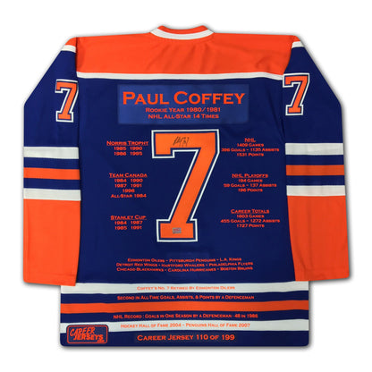 Paul Coffey Autographed Career Jersey /199