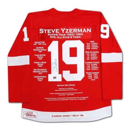 Steve Yzerman Autographed Career Jersey