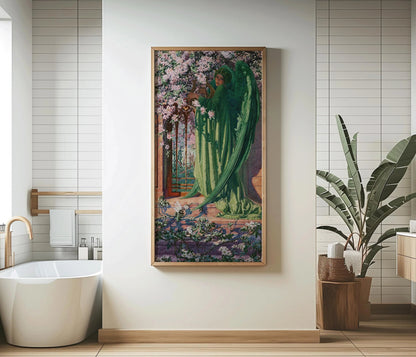 Carlos Schwabe Green Angel Giclee Print: Symbolist Fine Art, Framed Option