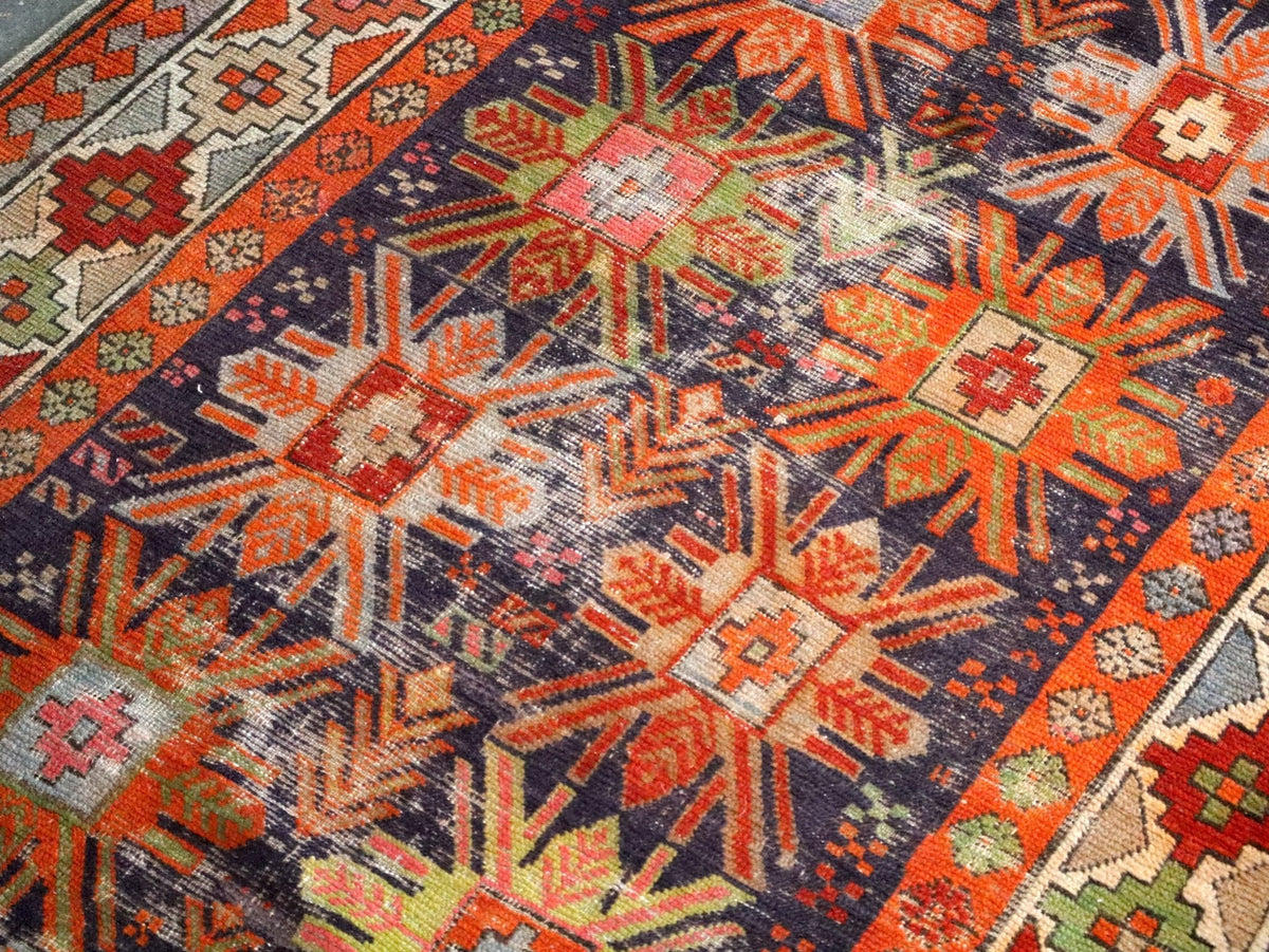 Caucasian Kazak Runner Rug | 3' 11" x 8' 10"
