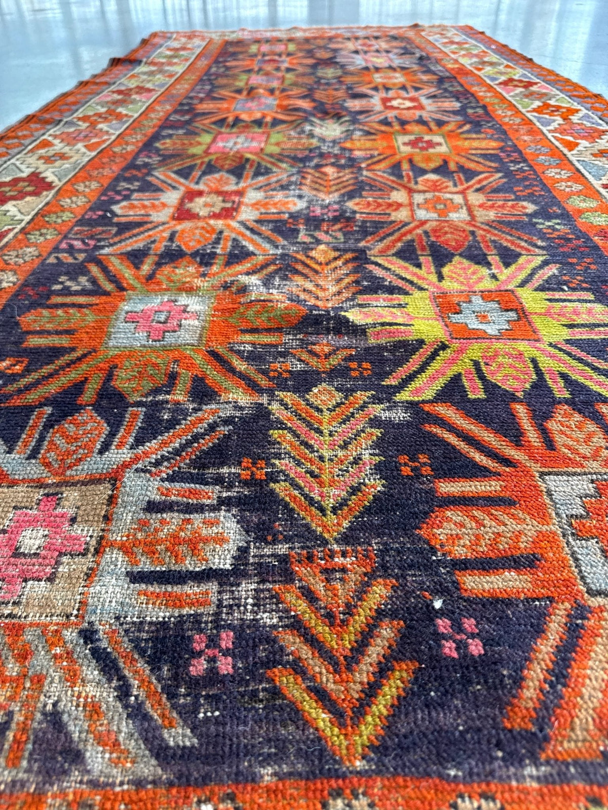 Caucasian Kazak Runner Rug | 3' 11" x 8' 10"