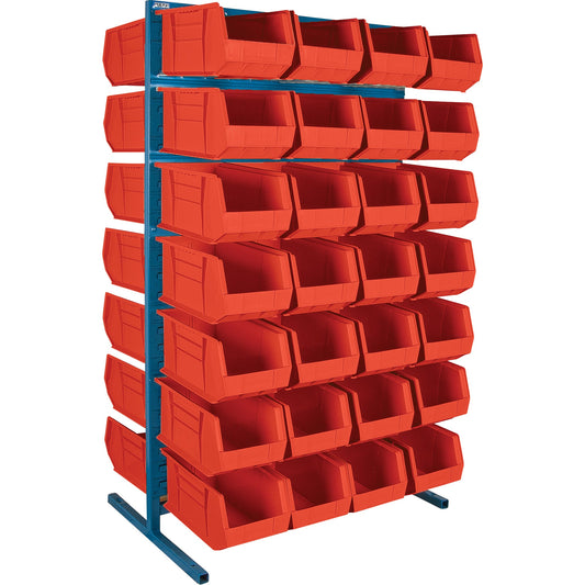 Double-Sided Stationary Bin Rack, 36" W x 24" D x 61" H, 56 Bins