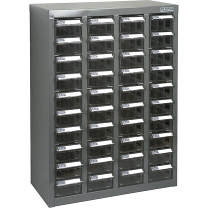 KPC-600 Parts Cabinet, Galvanized Steel, 40 Drawers, 18-3/10" x 8-7/10" x 25-3/10", Grey
