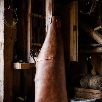 WITLOFT - Tablier Classique en Cuir Fait Main Cognac/Cognac