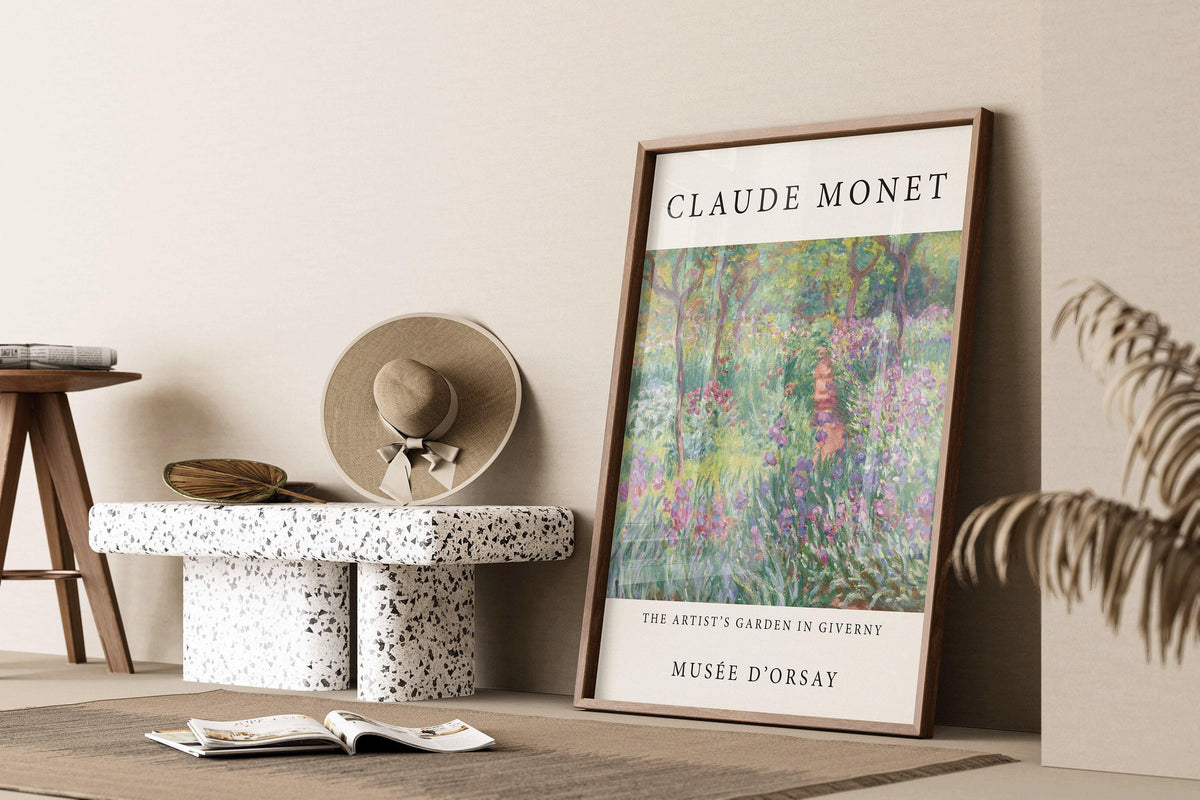 Claude Monet - Artist's Garden Giverny  | Famous Art Print (available handframed or unframed)
