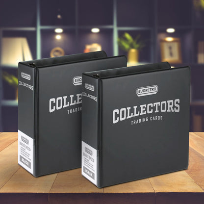 EVORETRO 3-Inch Trading Card Ring Binder | Collector Album Black