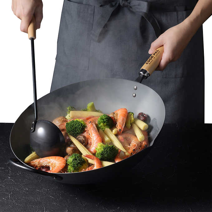 Yoshikawa Cook-Pal REN 36cm Nitrided Carbon Steel Wok