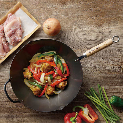 Yoshikawa Cook-Pal REN 36cm Nitrided Carbon Steel Wok